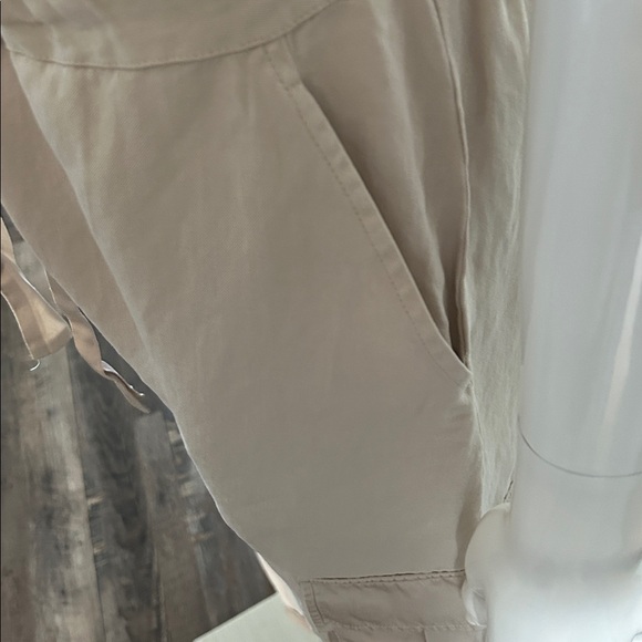 CAMI NYC Silk Linen Cargo Pants XS S Neutral Drawstring Luxe Cropped - Picture 11 of 15